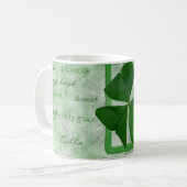 Irish Kleeblatt Wortwolke Kaffeetasse (Vorderseite Links)