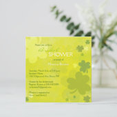 Irish Kleeblatts Green Brautparty Einladung (Stehend Vorderseite)