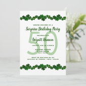 Irish Kleeblatts März Birthday Party Einladung (Stehend Vorderseite)