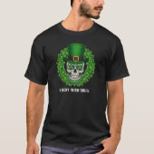 Irish Knotwork Skull Lucky Shamrock Graphic T-Shirt (Vorderseite)