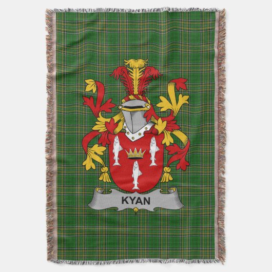 Irish Kyan oder O_Kyan Coat of Arms Familienwappen Decke (Vorderseite Vertikal)