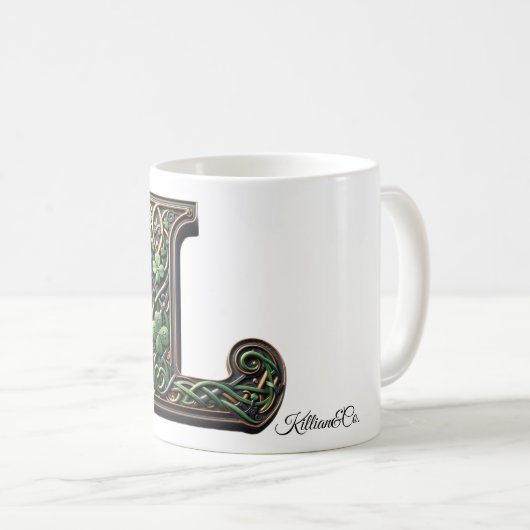 Irish L Monogram Coffee Mug Kaffeetasse (VorderseiteRechts)
