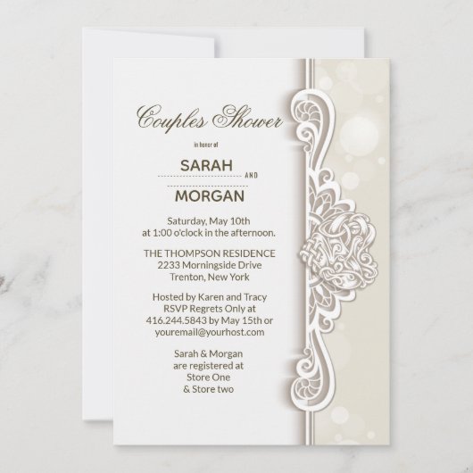 Irish Lace Couples Polterabend Einladung (Vorderseite)