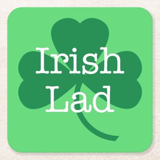Irish Lad Green Kleeblatt St. Patrick's Day Party Rechteckiger Pappuntersetzer (Vorderseite)