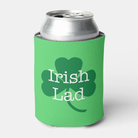 Irish Lad St. Paddy's Day Kleeblatt Can Cooler Dosenkühler (Kanne Vorderseite)