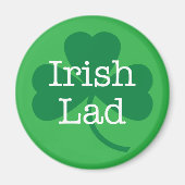 Irish Lad, St. Patrick's Day Kleeblatt Magnet (Vorne)