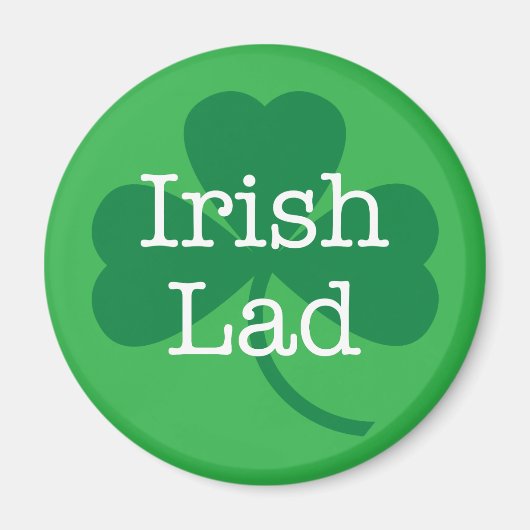 Irish Lad, St. Patrick's Day Kleeblatt Magnet (Vorne)