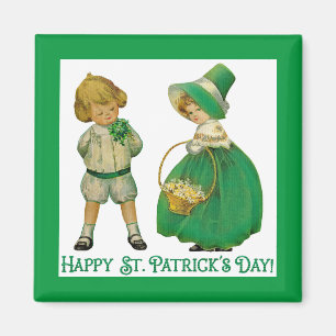 Irish Lad und Lassie 2 Inch Square Magnet