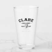 Irish Landkreis Clare Ireland Personalisiert Text Glas (Vorderseite)