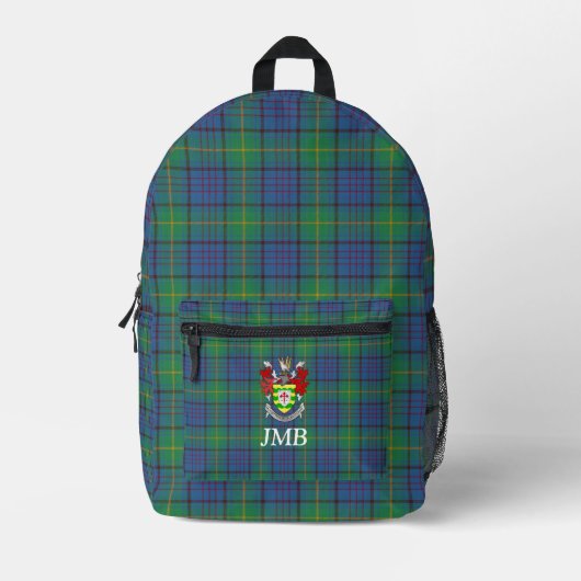Irish Landkreis Donegal Tartan Personalisiert Bedruckter Rucksack (Vorderseite)