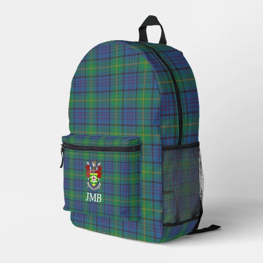 Irish Landkreis Donegal Tartan Personalisiert Bedruckter Rucksack (Rückseitige Ecke Rechts)