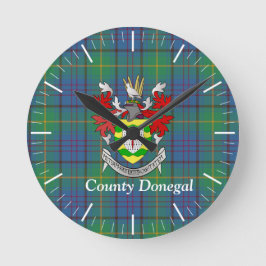 Irish Landkreis Donegal Tartan Personalisiert Runde Wanduhr