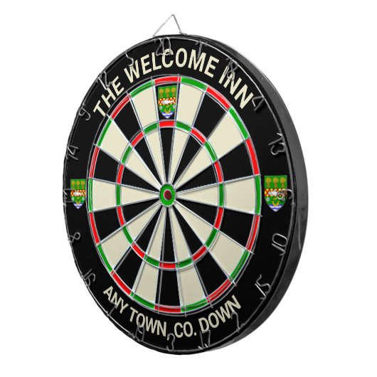 Irish Landkreis Down Ireland Dartboard Dartscheibe (Vorderseite rechts)