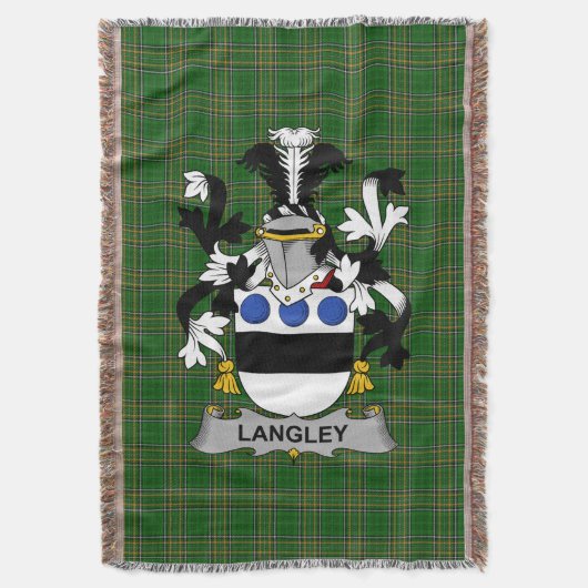 Irish Langley Coat of Arms Familienwappen Irland Decke (Vorderseite Vertikal)