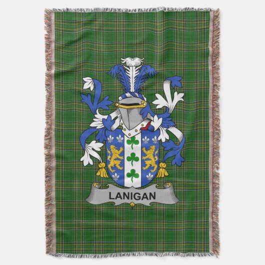 Irish Lanigan oder O_Lenigan Coat of Arms Family C Decke (Vorderseite Vertikal)