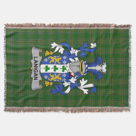 Irish Lanigan oder O_Lenigan Coat of Arms Family C Decke (Vorderseite)