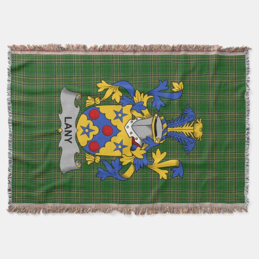 Irish Lany oder Laney Coat of Arms Familienwappen Decke (Vorderseite)