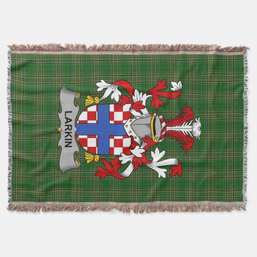 Irish Larkin oder O_Larkin Coat of Arms Family Cre Decke (Vorderseite)