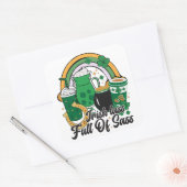 Irish Lass Full of Sass - Cheeky St. Patrick's Day Quadratischer Aufkleber (Umschlag)