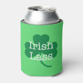 Irish Lass St. Paddy's Day Kleeblatt Can Cooler Dosenkühler (Kanne Vorderseite)