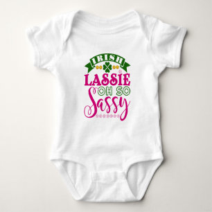 Irish Lassie Oh So Sassy St Patrick's Day Baby Strampler