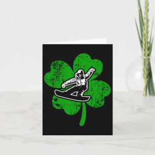 Irish Leaf Snowboarding St. Patrick's Day Green Gi Karte