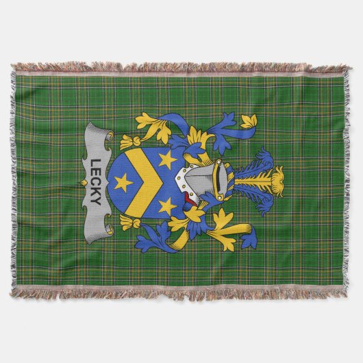 Irish Lecky oder Lackey Coat of Arms Familienwappe Decke (Vorderseite)