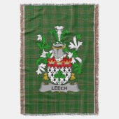 Irish Leech Coat of Arms Familienwappen Irland Decke (Vorderseite Vertikal)