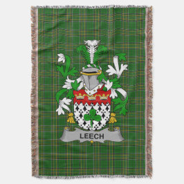 Irish Leech Coat of Arms Familienwappen Irland Decke