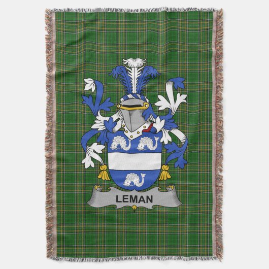 Irish Leman oder Lemon Coat of Arms Familienwappen Decke (Vorderseite Vertikal)