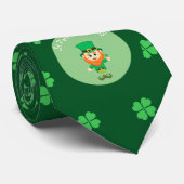 Irish Leprechaun & 4 Leaf Clover St Patrick's Day Krawatte (Gerollt)
