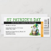 Irish Leprechaun Bierpass Ticket Party Einladung (Vorderseite)