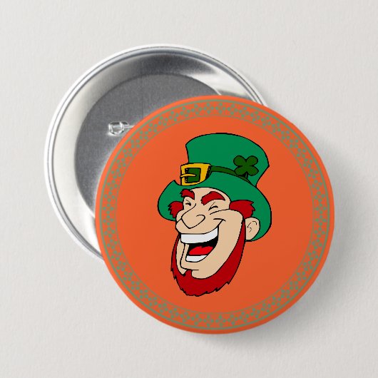 Irish Leprechaun Button (Vorne & Hinten)