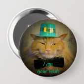 Irish Leprechaun Cat Wish Button (Vorne & Hinten)