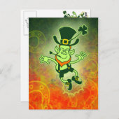 Irish Leprechaun Clapping Feet Postkarte (Vorne/Hinten)