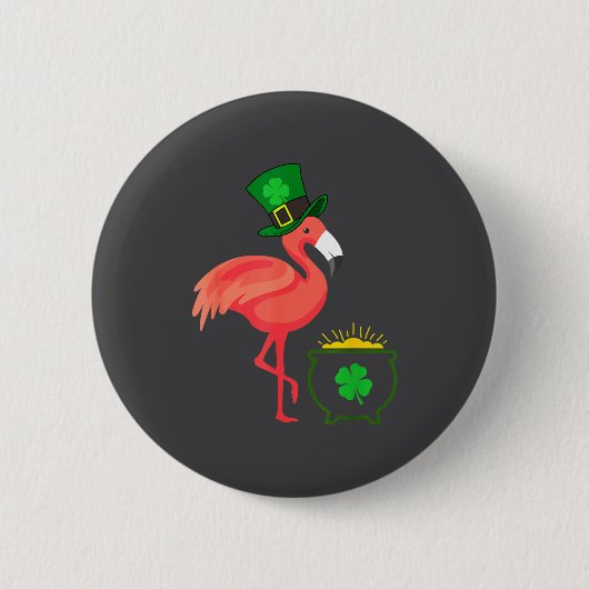Irish Leprechaun Flamingo St Patricks Day Button (Vorderseite)