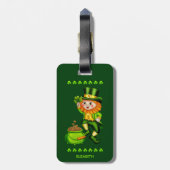 Irish Leprechaun Gold Pot Kleeblatt St Patrick Gepäckanhänger (Rückseite vertikal)