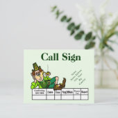 Irish Leprechaun Ham Radio QSL Karte Customize It! (Stehend Vorderseite)