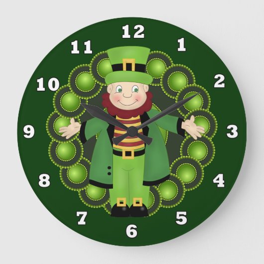Irish Leprechaun Holiday Wanduhr (Vorderseite)