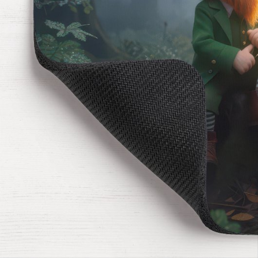 Irish Leprechaun In a Misty Forest Mousepad (Ecke)