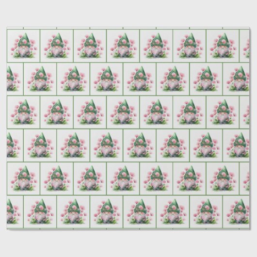Irish Leprechaun in Garden Geschenkpapier (Flach)
