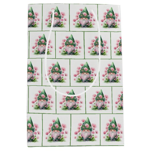 Irish Leprechaun in Garden Mittlere Geschenktüte (Vorderseite)