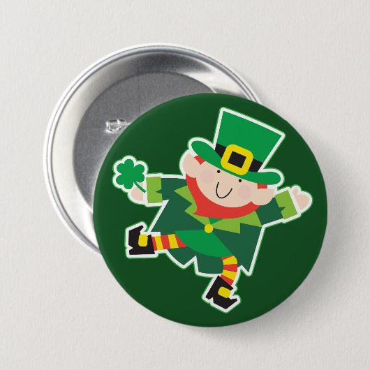 Irish Leprechaun Jig Button (Vorne & Hinten)