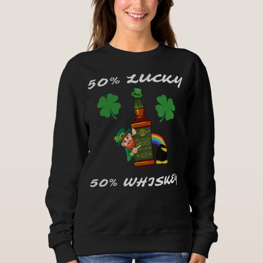 Irish Leprechaun Lucky Charm Whiskey Rainbow Pot O Sweatshirt (Vorderseite)