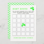 Irish Leprechaun Lucky Kleeblatt Baby Bingo Einladung (Vorne/Hinten)