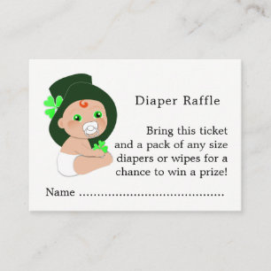 Irish Leprechaun Lucky Kleeblatt Diaper Raffle Begleitkarte