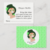 Irish Leprechaun Lucky Kleeblatt Diaper Raffle Begleitkarte (Vorne/Hinten)