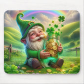 Irish Leprechaun mit Goldmünzen Mousepad (Vorne)