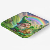 Irish Leprechaun mit Goldmünzen Pappteller (Gewinkelt)