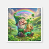 Irish Leprechaun mit Goldmünzen Serviette (Vorderseite)